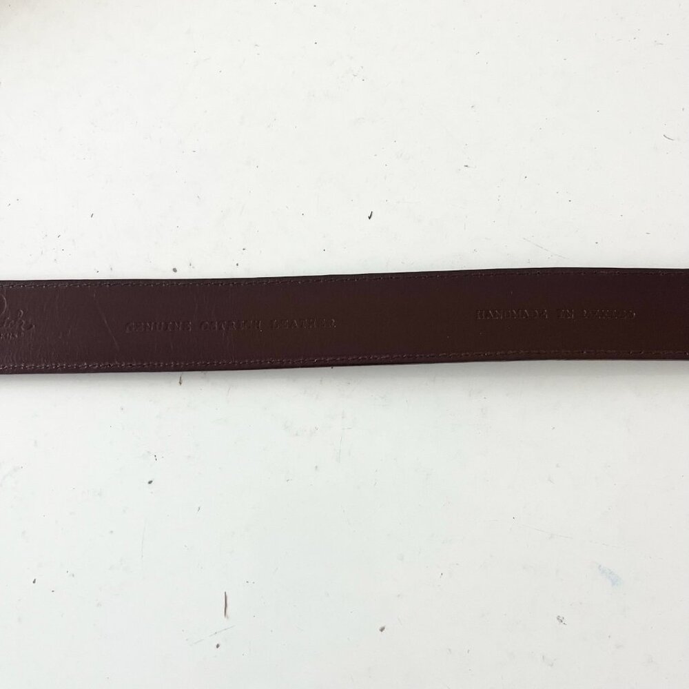 Rod Patrick Boots Mens Western Belt 1.25" Size 36 Taper End Brown Smooth Ostrich - Picture 5 of 12